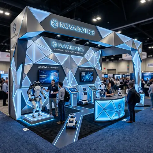 Futuristic Robotics Booth Design | 10x20 Geometric Setup