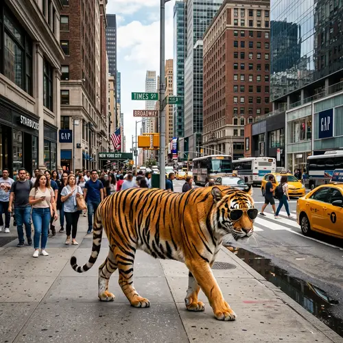 Tiger in Sunglasses: Urban Adventure