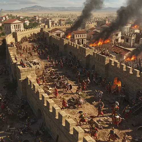 Ancient Army Assaulting a City - Epic Battle Scene