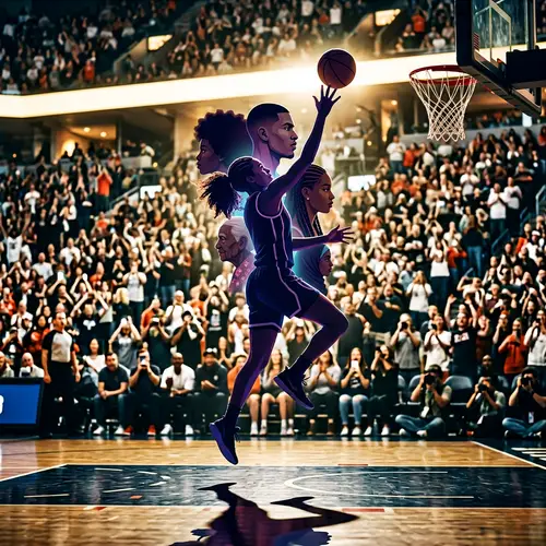 Dynamic Basketball Player Silhouette Layup Shot