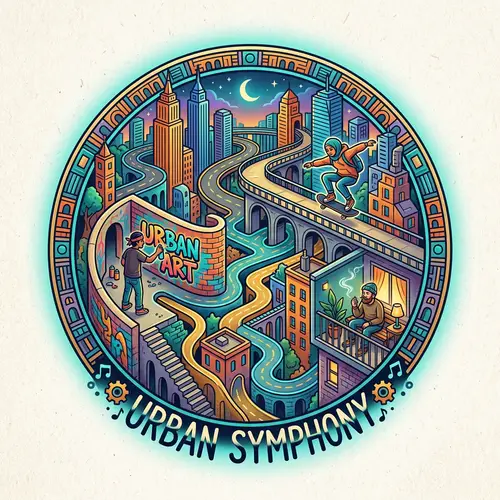 Urban Labyrinth Logo Design | Dreamy, Surreal Cityscape