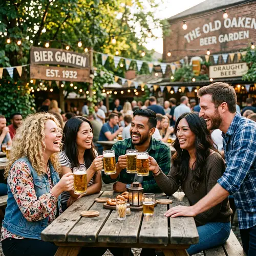 Vintage Beer Garden Gathering: A Joyful Fusion