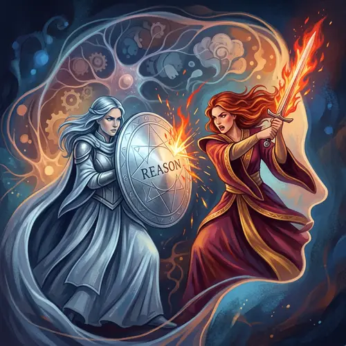 Conflict Between Reason and Love in a Woman's Mind