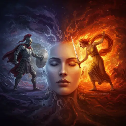Conflict Between Reason and Love in a Woman's Mind