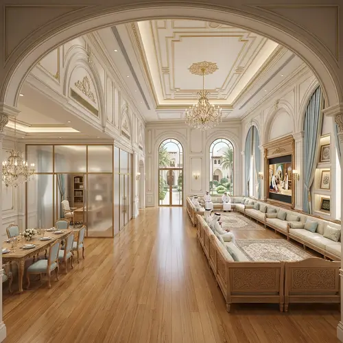 Elegant Majlis Design in Qatar - French Classic Style