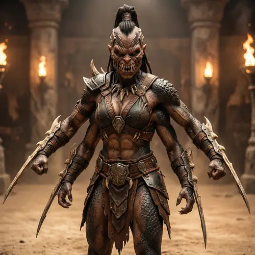 Female Mortal Kombat Character: Baraka & Shiva Fusion