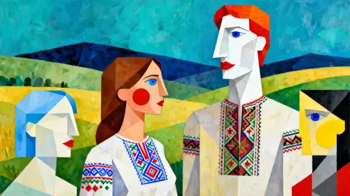 Vibrant Cubist Painting Inspired by Matisse