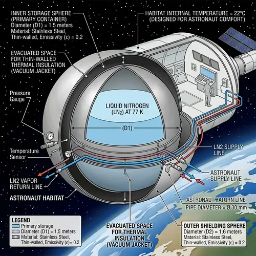 Outer Space Container System for Astronaut Habitat | Technical Illustration