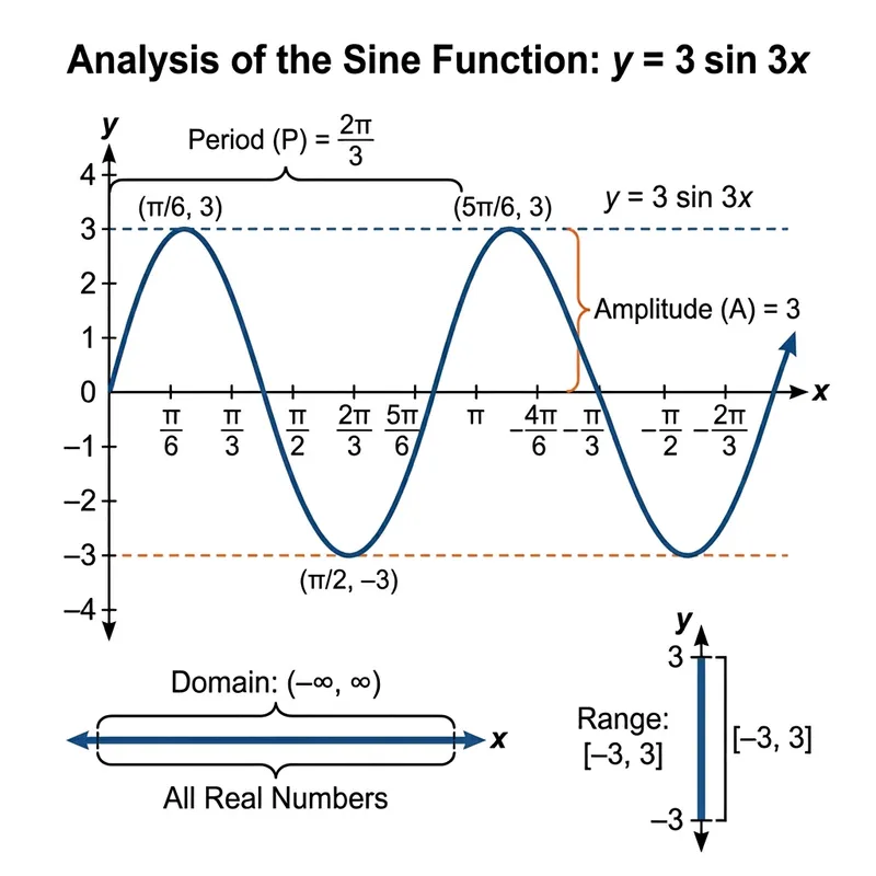 Understanding Amplitude and Period of y = 3 sin 3x Function Understanding Amplitude and Period of y = 3 sin 3x Function