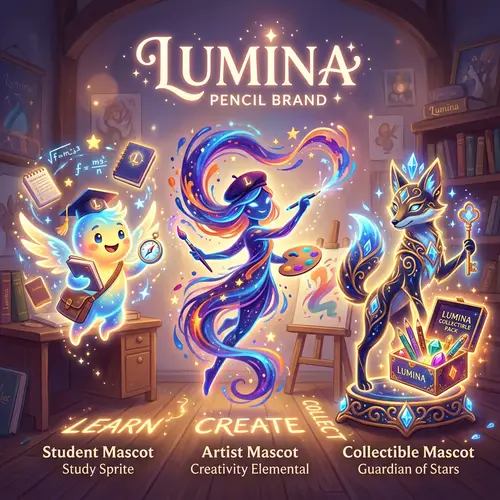 Lumina Pencil Brand Mascots: Students, Artists, Collectors