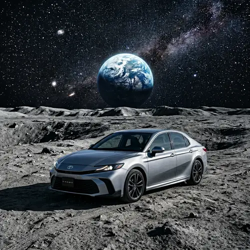 Sleek Toyota Camry on Moon Landscape