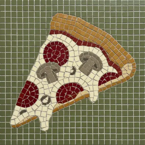 30x30 cm Pizza Slice Mosaic Art with 5 Colors
