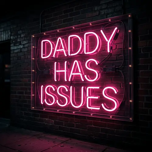 DADDY HAS ISSUES Neon Sign in Pink