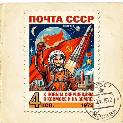 Soviet Vintage Postage Stamp: Boxer Mikey Design