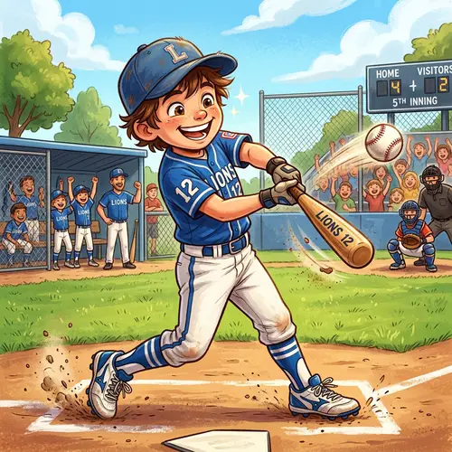 Charming Baseball Boy Illustration