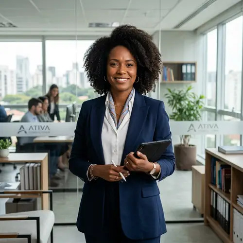 Confident Brazilian Executive: Afro-Descendant Style