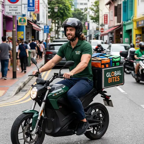 Professional Soccer Player Running Food Delivery Service