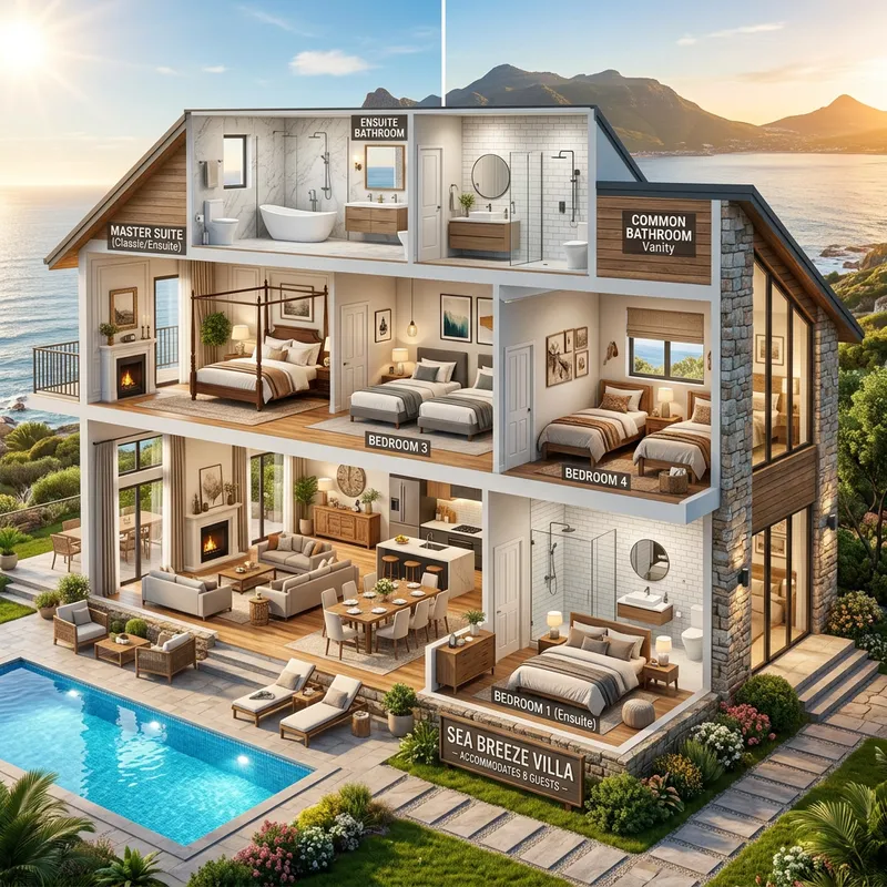 Luxurious Vacation Home for 8 People with 4 Bedrooms & Ensuite Bathrooms