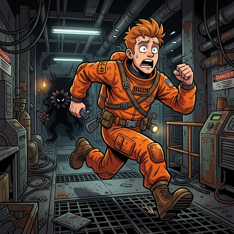 Cartoon Character in Orange Suit - Lethal Company Cartoon Character in Orange Suit - Lethal Company