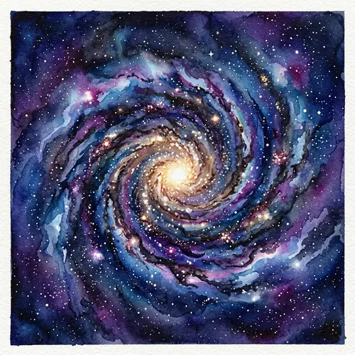 Vibrant Galaxy Watercolor Painting