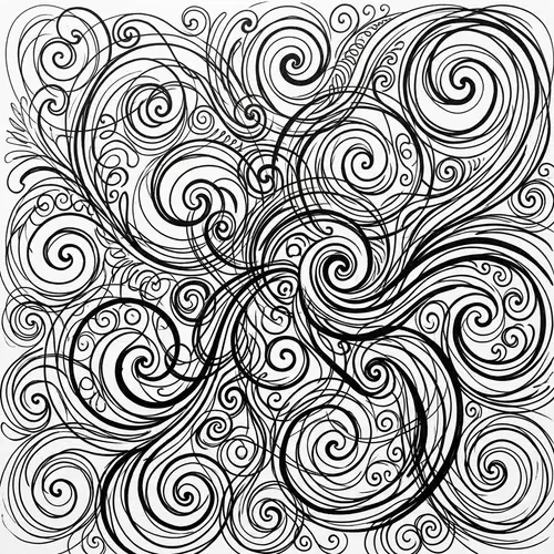 Abstract Black and White Line Art Background