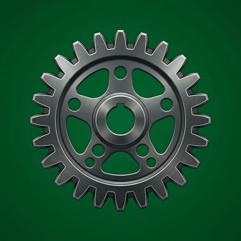 Steel Gear on Vibrant Green Background