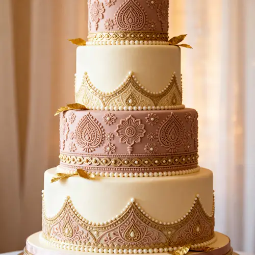 Elegant Indian-Inspired 4 Tier Cake Design
