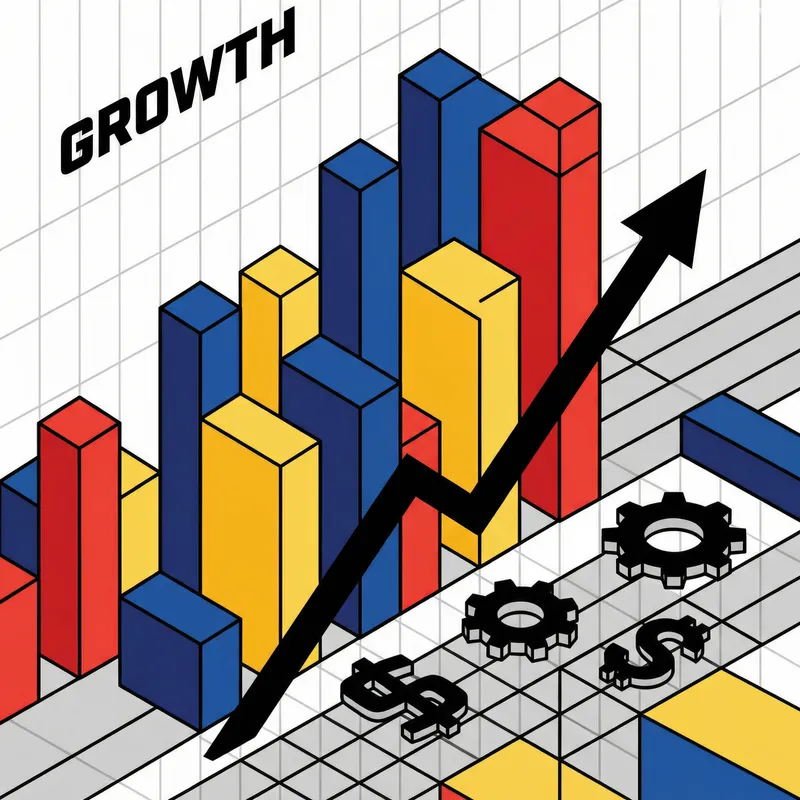 Vibrant Business Finance Bar Chart Inspired by Mondrian