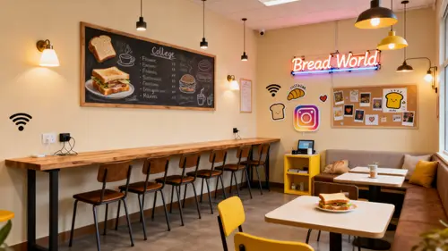 Modern College Café Design for Students