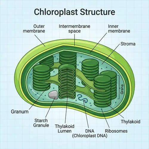 Detailed Structure of Chloroplasts: Outer & Inner Membrane, Stroma, Thylakoid