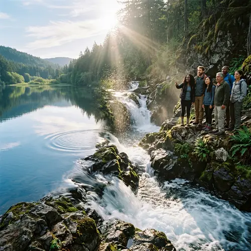 Tranquil Lake to Powerful Cascades: Nature's Transformation