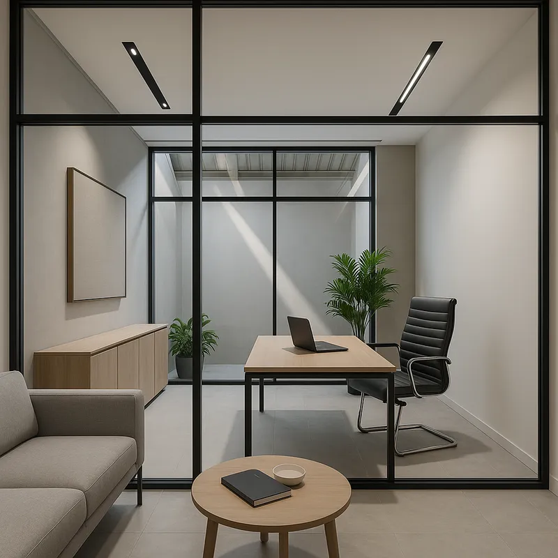 Modern Boss Cabin Design with Waiting Area