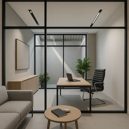 Modern Boss Cabin Design with Waiting Area