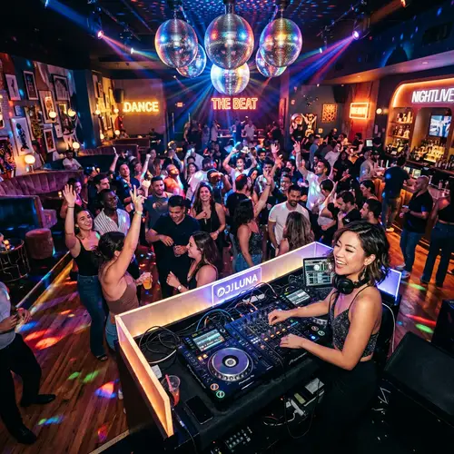 Lively Night Club Scene with DJ | Electric Atmosphere