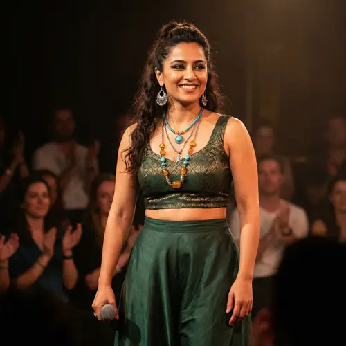 Middle-Eastern Diva in Fashionable Attire | Ethnic Jewelry & Stunning Makeup