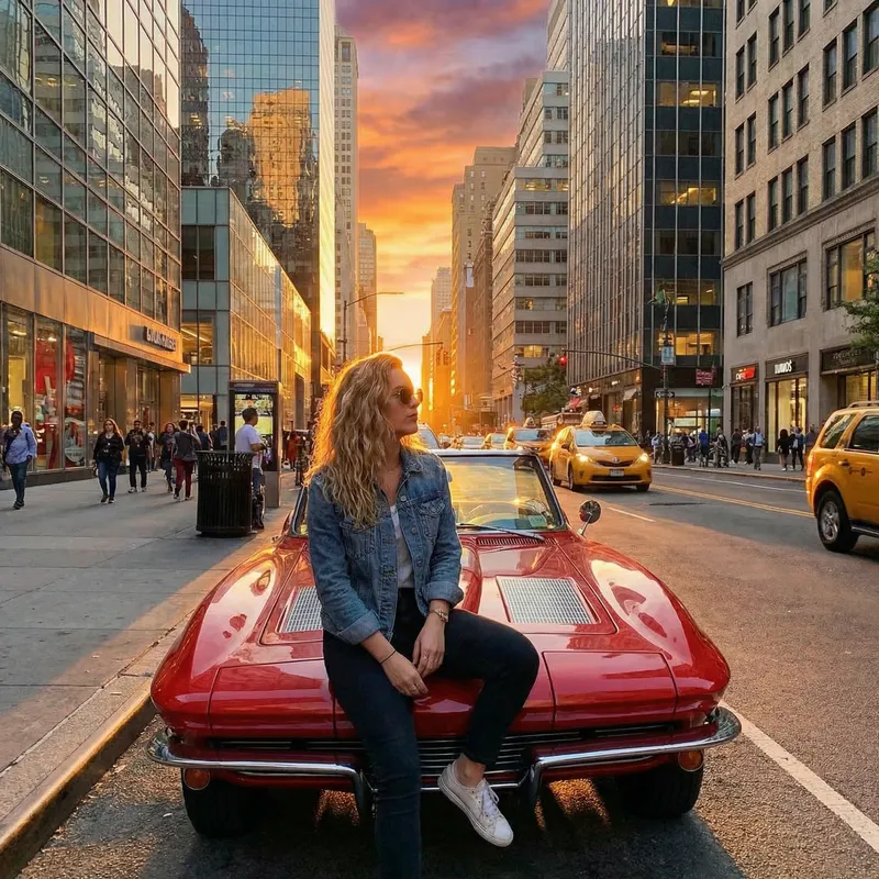 Masha on Ferrari in American Streets | Golden Hour Urban Scene Masha on Ferrari in American Streets | Golden Hour Urban Scene