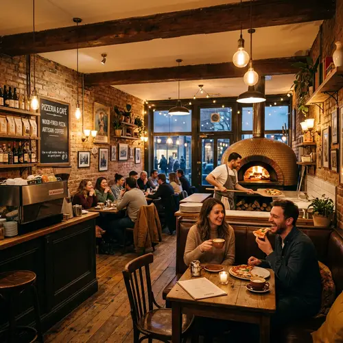 Cozy Classic Café with Warm Lighting