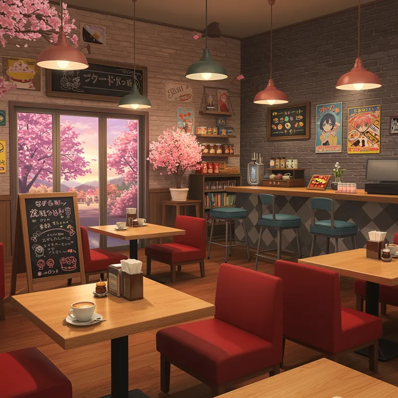 Cozy Classic Café with Warm Lighting