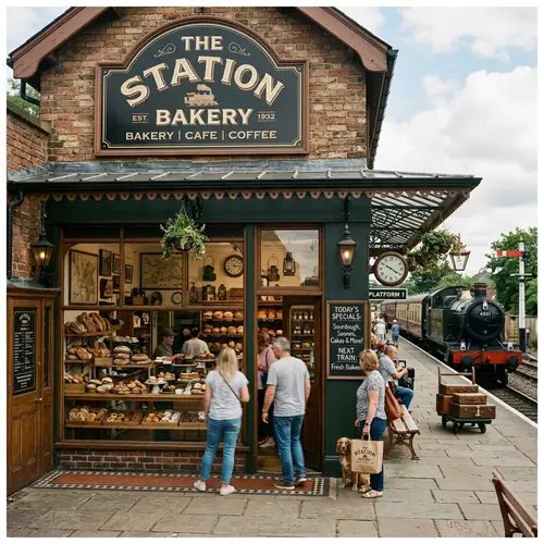 Railway Theme Bakery Shop - Freshly Baked Delights