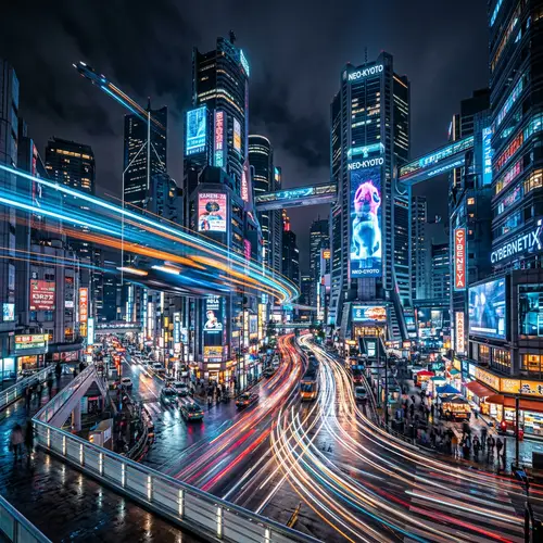 Futuristic Cyberpunk Cityscape with Neon Lights | Canon EOS R5