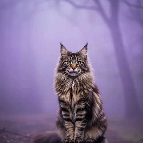 Maine Coon in Purple and White Mist Fog | Exotic Cats