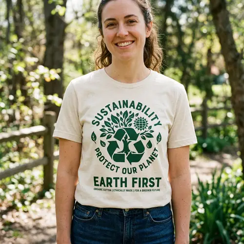 Eco-Friendly Shirt Design | Sustainable Two-Color Theme