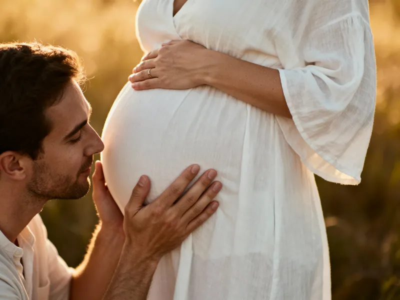 Pregnant Woman and Partner: Cherishing the Moment