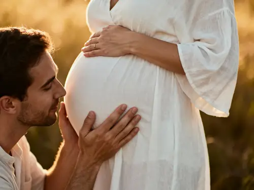 Pregnant Woman and Partner: Cherishing the Moment
