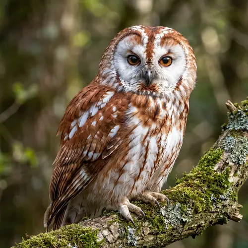 Mesmerizing Red Owl with Unique White Fur - High-Quality Image