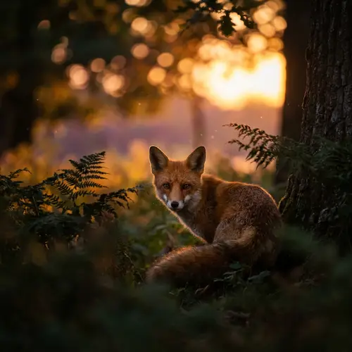 Majestic Red Fox in Golden Sunset | Wildlife Close-up Shot