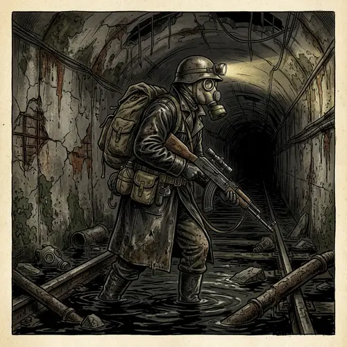 Post-Apocalyptic Art: Metro 2033 Stalker Illustration