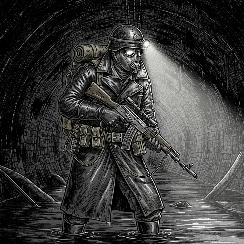 Post-Apocalyptic Art: Metro 2033 Stalker Illustration Post-Apocalyptic Art: Metro 2033 Stalker Illustration