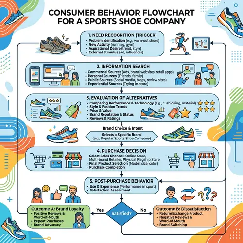 Consumer Behavior Flowchart: Popular Sports Shoe Company