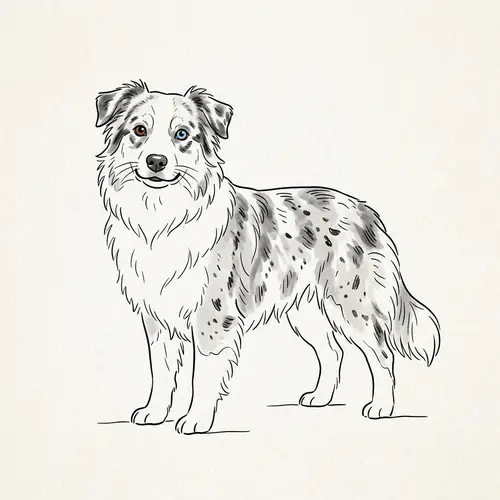 Australian Shepherd Blue Merle Drawing